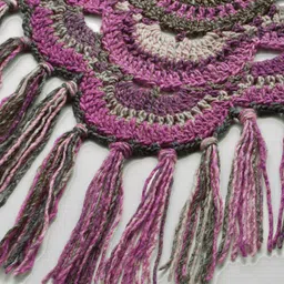 Magic Needles Women Pink & Grey Woven Design Poncho image 2