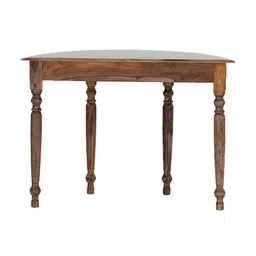 Royaloak Brown Wooden Triangle Demilunev One Drawer Console Bedside Table image 5
