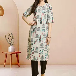 Moda Rapido Pack of 2 Printed Straight Kurta with Trousers image 3