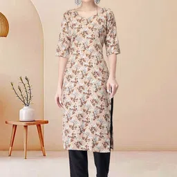 Moda Rapido Pack of 2 Printed Straight Kurta with Trousers image 2