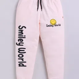 Happy Faces Girls Smiley Printed Pure Cotton Joggers image 3