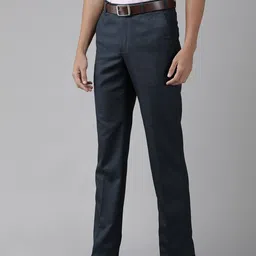 Park Avenue Men Textured Smart Regular Fit Formal Trousers image 3