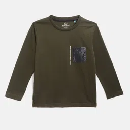 Sweet Dreams Boys Olive Green & Black Printed Pyjamas Set image 3