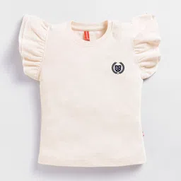 Here&Now X Game Begins Brand Logo Flutter Sleeve Cotton Top image 2