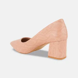 Lavie Women Textured Pointed Toe Party Block Pumps image 3