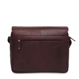 WildHorn Men Maroon Solid Genuine Leather Messenger Bag image 4