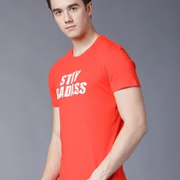 LOCOMOTIVE Men Red Printed Round Neck T-shirt image 5