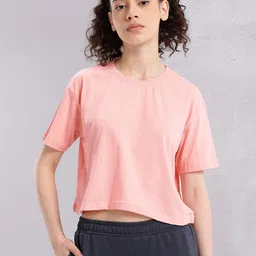 HRX by Hrithik Roshan Typography Printed Drop-Shoulder Sleeves Boxy Fit Crop T-shirt image 4