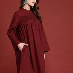 all about you Flared Sleeves Pure Cotton A-Line Dress image 4