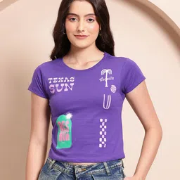 Mast & Harbour Conversational Print Pure Cotton T-shirt image 3