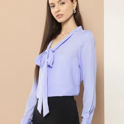 her by invictus Tie-Up Detail Cuffed Sleeves Top image 5