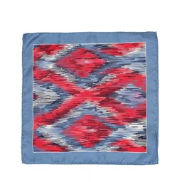 Alvaro Castagnino Men Blue & Red Printed Silk Pocket Square image 3