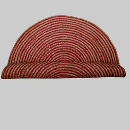 MRIC Red & Beige Circular Traditional Braided Jute Carpet image 3