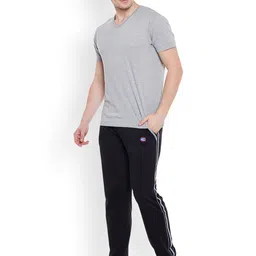 mack jonney VIMAL JONNEY Men Black Solid Lounge Pants DD5BLACK01 image 3