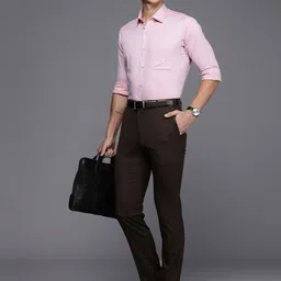 Raymond Men Textured Slim Fit Formal Trousers image 3