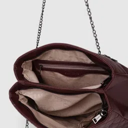Caprese Maroon Quilted Shoulder Bag image 4