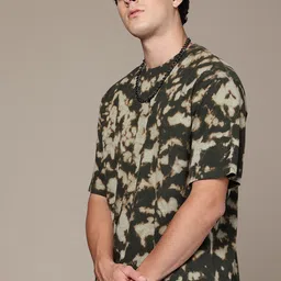 R.Code by The Roadster Life Co. Men Tie and Dye Printed Relaxed Fit T-shirt image 2