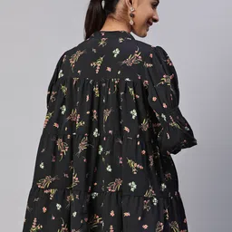 plusS Floral Print Georgette Longline Top image 4