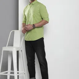 The Indian Garage Co Men Green Cotton Casual Shirt-image-24