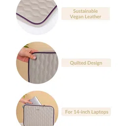 Nestasia Unisex Grey Textured Laptop Sleeve image 3