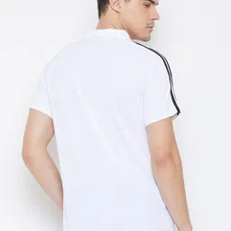 ADIDAS Men White Solid Classics Polo Collar T-shirt image 4