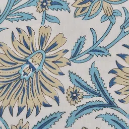 Trance home Linen Flora Blue 210 GSM Pure Cotton Reversible Single Bed Size Dohar image 3