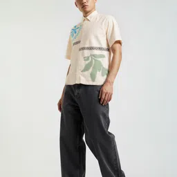 glitchez Conversational Print Spread Collar Relaxed Fit Shirt image 2