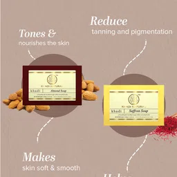 Khadi Natural Set of Saffron & Almond Handmade Herbal Soaps image 2