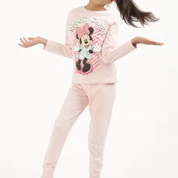 Nap Chief Girls Pink Minnie Mouse Printed Pure Cotton Night Suit-picture-11