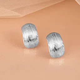 Rubans Voguish Rhodium Plated Studs Earrings image 4