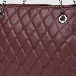 Caprese Maroon Quilted Shoulder Bag image 5