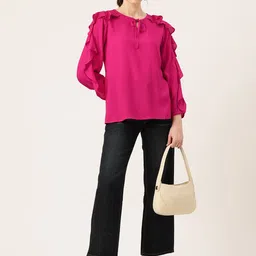 WISSTLER Tie-Up Neck Ruffles Top image 4