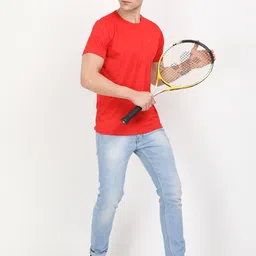 Masculino Latino Men Red Rapid-Dry Sports T-shirt image 3