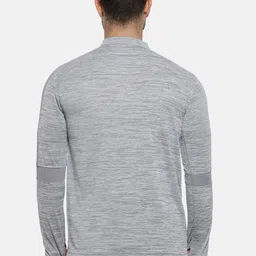 Campus Sutra Men Grey Solid Mandarin Collar T-shirt image 3