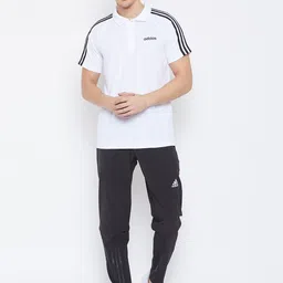 ADIDAS Men White Solid Classics Polo Collar T-shirt image 5