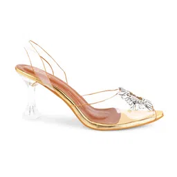 JM Looks Embellished Peep Toe Kitten Heels image 3