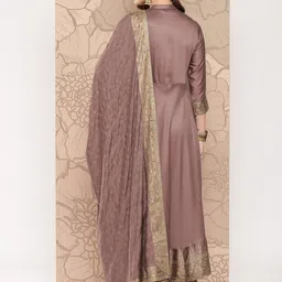 Khushal K Women Ethnic Motifs Printed Empire Kurta with Palazzos & With Dupatta image 2