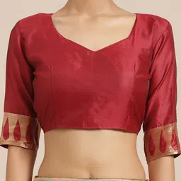 Saree mall Red & Navy Blue Woven Design Banarasi Saree image 5