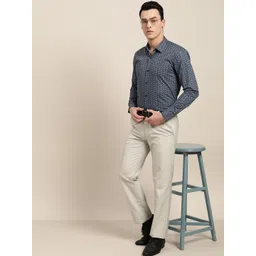 SOJANYA Men Blue Classic Regular Fit Printed Formal Shirt image 5