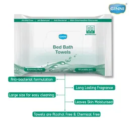 Ginni Set Of 4 White Hygiene Wet Bed Bath Towel image 5