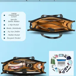 Womanix Women Oversized Structured Handheld Bag image 2