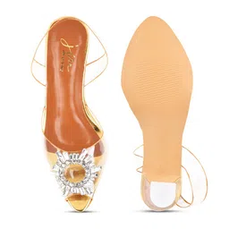 JM Looks Embellished Peep Toe Kitten Heels image 5