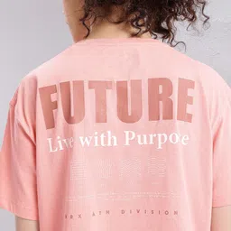 HRX by Hrithik Roshan Typography Printed Drop-Shoulder Sleeves Boxy Fit Crop T-shirt image 3