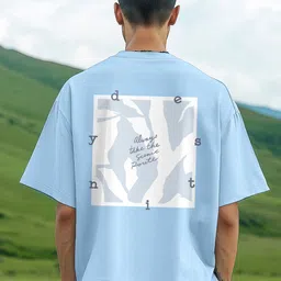 NOBERO Men Graphic Printed Round Neck Cotton Oversized T-shirt image 4