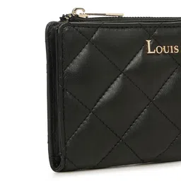 LOUIS STITCH Women Black Snap Button Closure Clutch Purse image 4