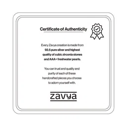 Zavya Rhodium-Plated 925 Pure Sterling Silver Cubic Zirconia Oval Pendants with Chains image 5