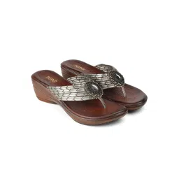 PEPPER Womens Grey Wedges Heels image 4