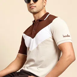 United Colors of Benetton Colorblocked Polo Collar T-shirt image 1