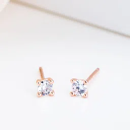Zavya Rose Gold Plated 925 Sterling Silver Studs Earrings-picture-22