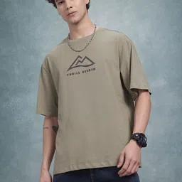 The Roadster Life Co. Men Typography Printed Pure Cotton Relaxed Fit T-shirt image 2